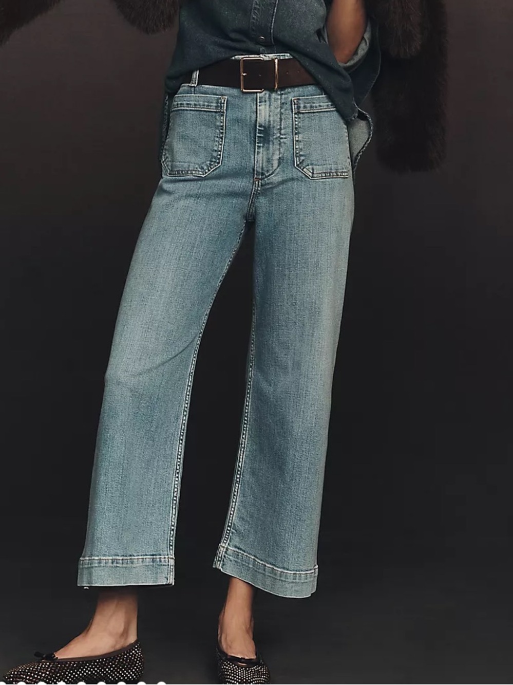 Maeve Colette High-Rise Wide-Leg Cropped Jeans